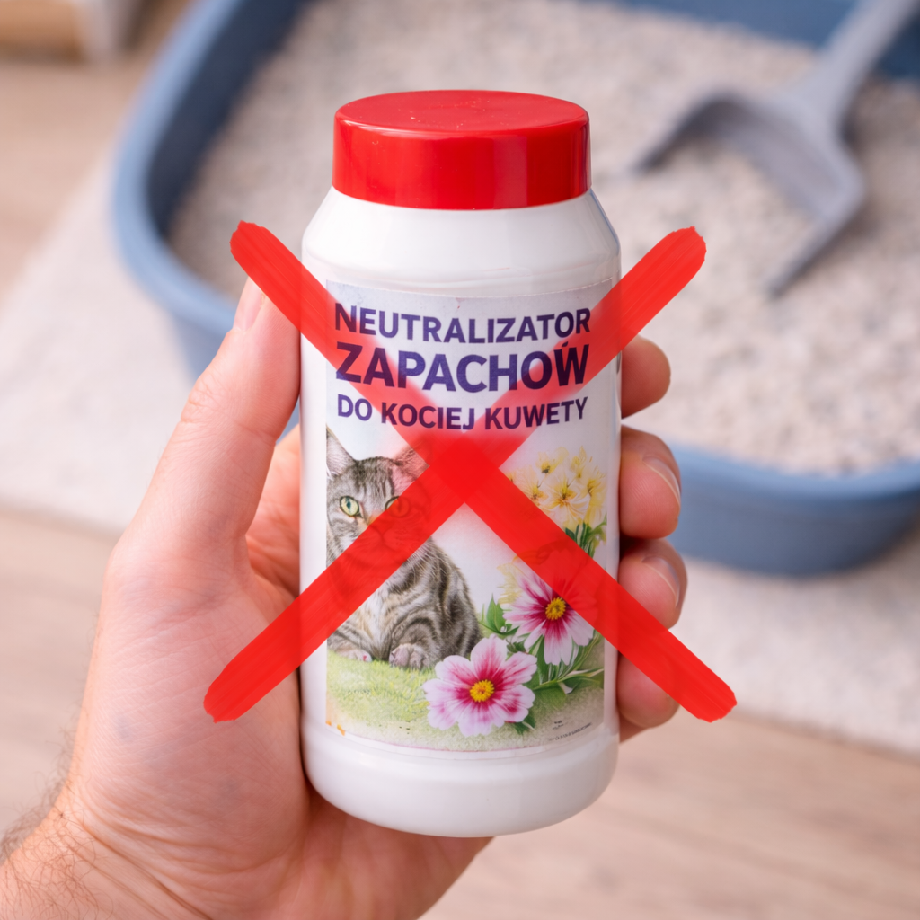 Neutralizator zapachu dodawany do żwirku w kuwecie dla kota w celu ograniczenia zapachu