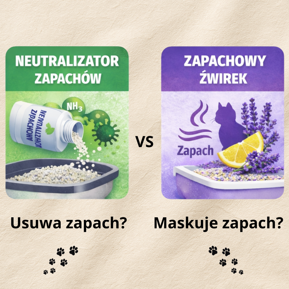 Czym różni się neutralizator zapachów od zapachowego żwirku?