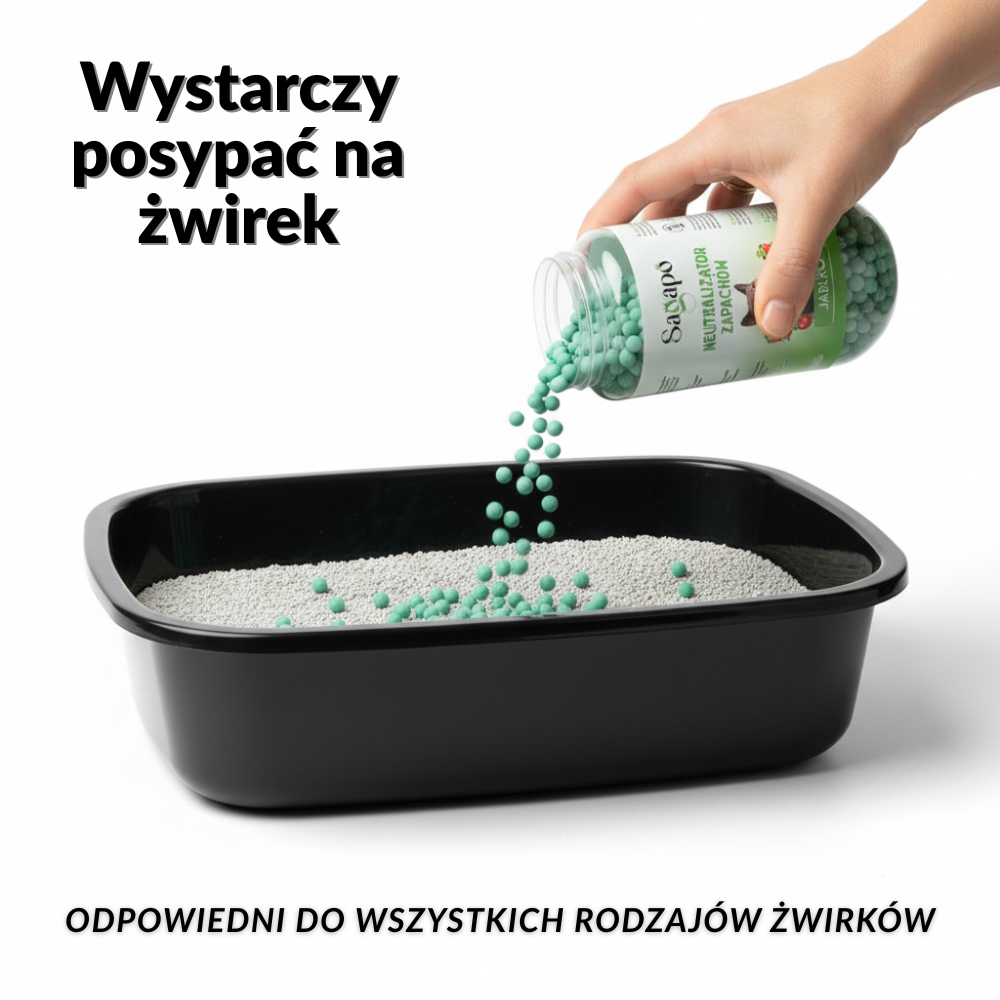 SAGAPO Neutralizator zapachów do kuwety dla kota Jabłko 450 g