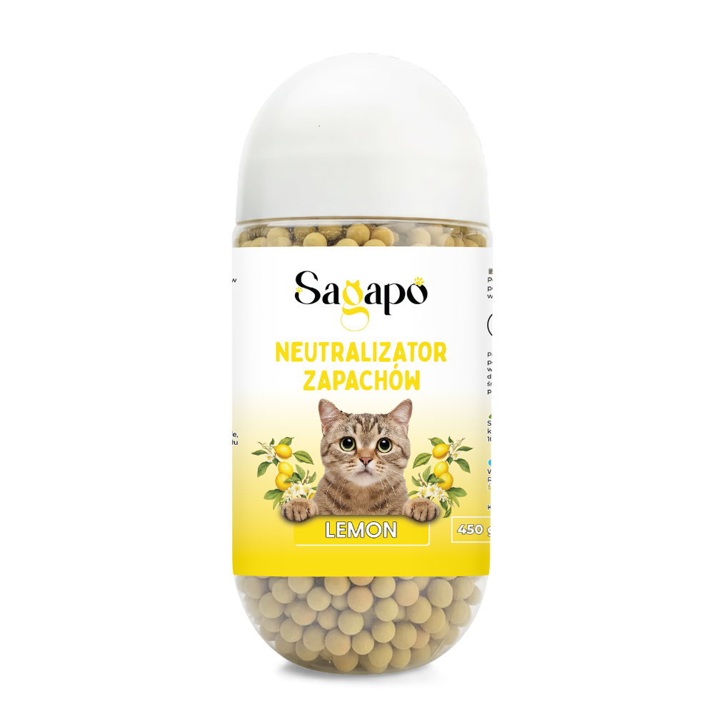 SAGAPO Neutralizator zapachów do kuwety dla kota Cytryna
