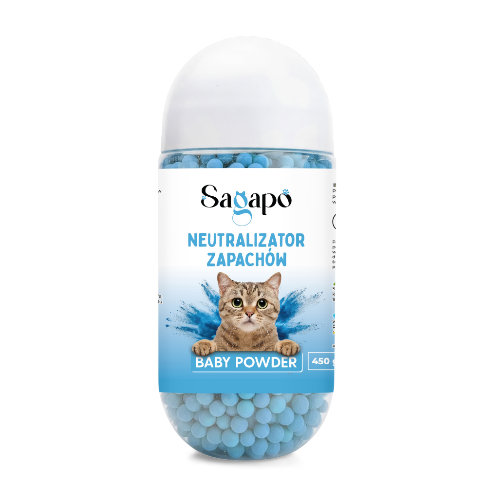 SAGAPO Neutralizator zapachów do kuwety dla kota Baby Powder